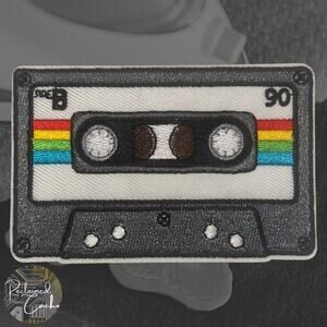 Side B Gray Cassette Iron On Patch
